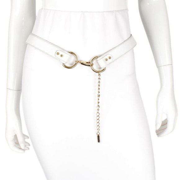 Leather & Resin Hoop Chain Belt main image 11